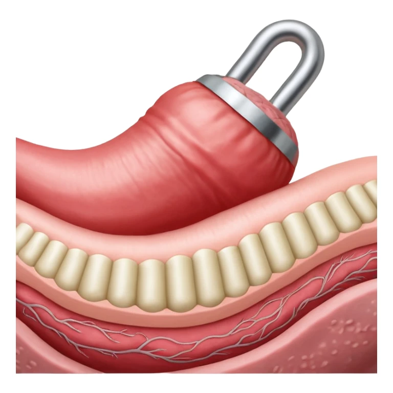 Un primer plano extremo, microscópico, de la unión sexual. Detalles anatómicos explícitos. Un pene erecto, con venas prominentes y la glande rosada, penetrando una vagina. Los labios mayores y menores de la vagina son visibles, estirados alrededor del eje del pene. sticker