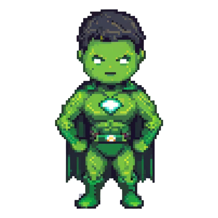 Hulk smashing, green superhero in action pose sticker