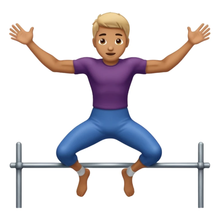Make an emoji of a guy jumping onto a  metal bar sticker