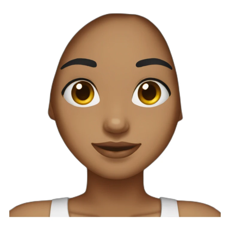 Brown girl ear pierced long black hair sticker