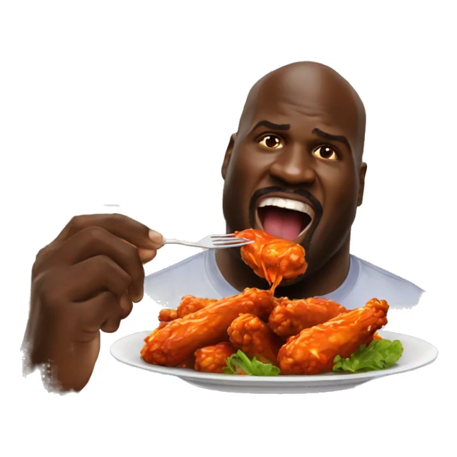 Shaquille o'neal eating hot wings sticker