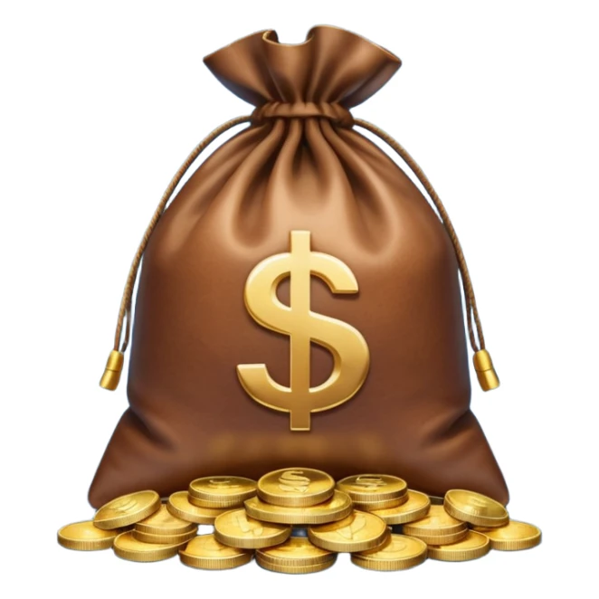 money bag on top of blue coins stack sticker