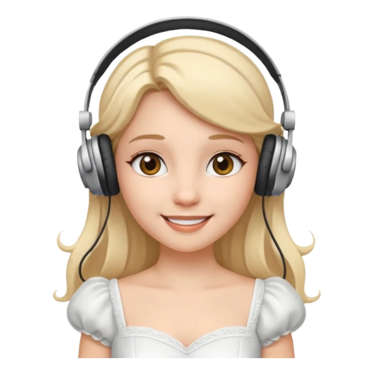 princess with headphones

 white dress sticker