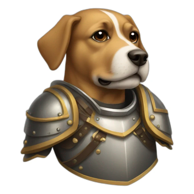 dog in an armour sticker