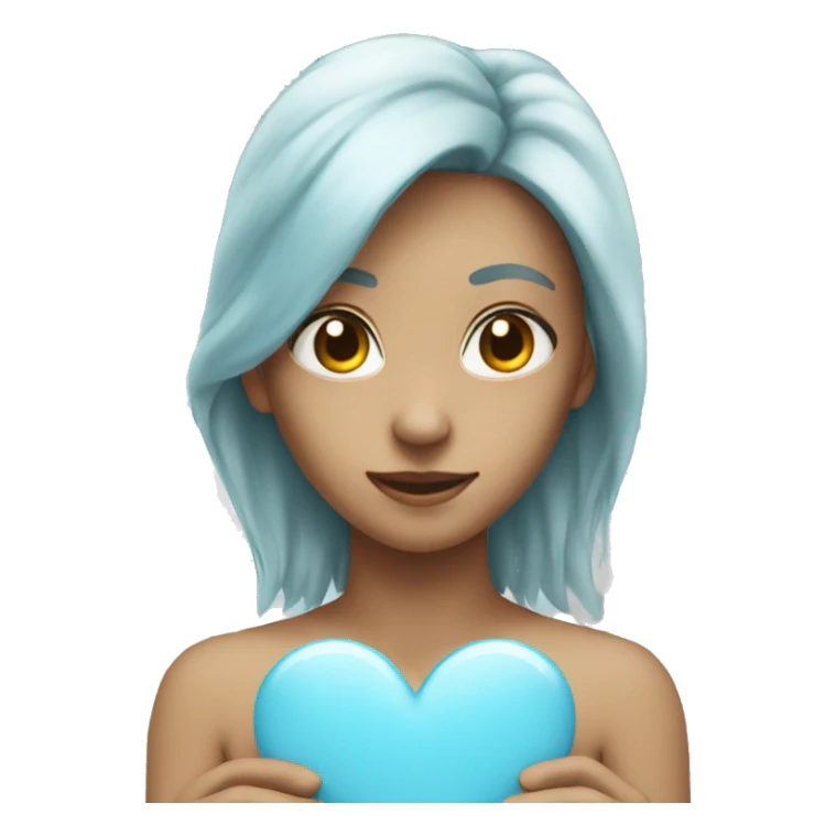 Light blue heart with wings sticker