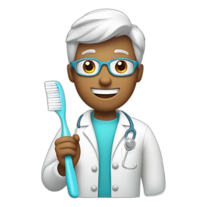 dentist with a toothbrush in his hand sticker