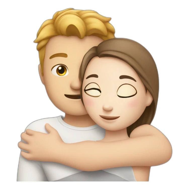 white skin guy is hugging a girl sticker