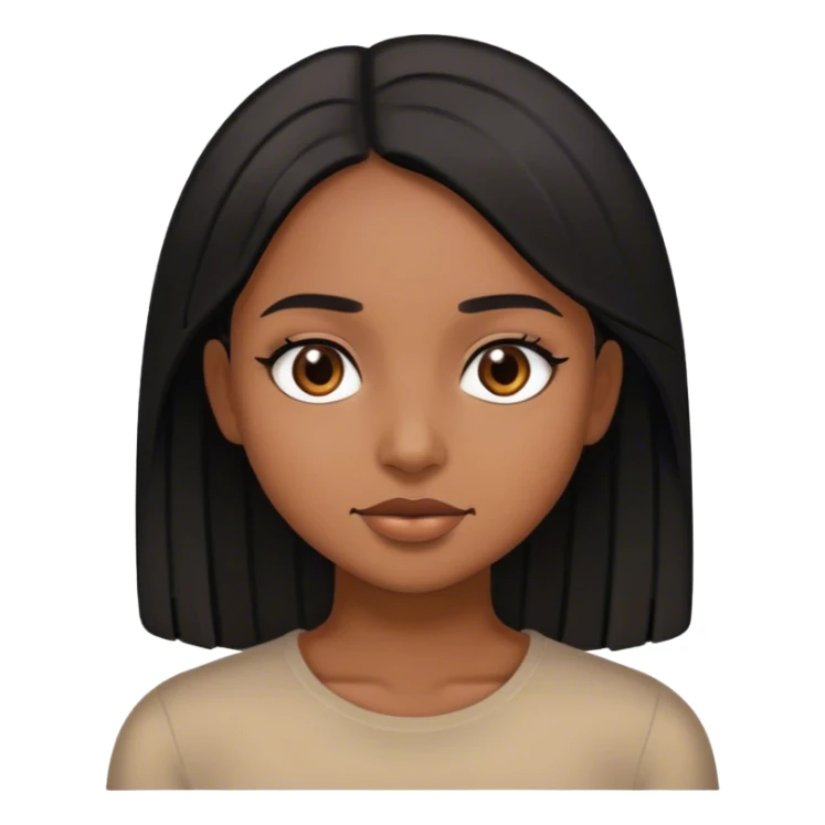 Brown girl with black straight hair sticker
