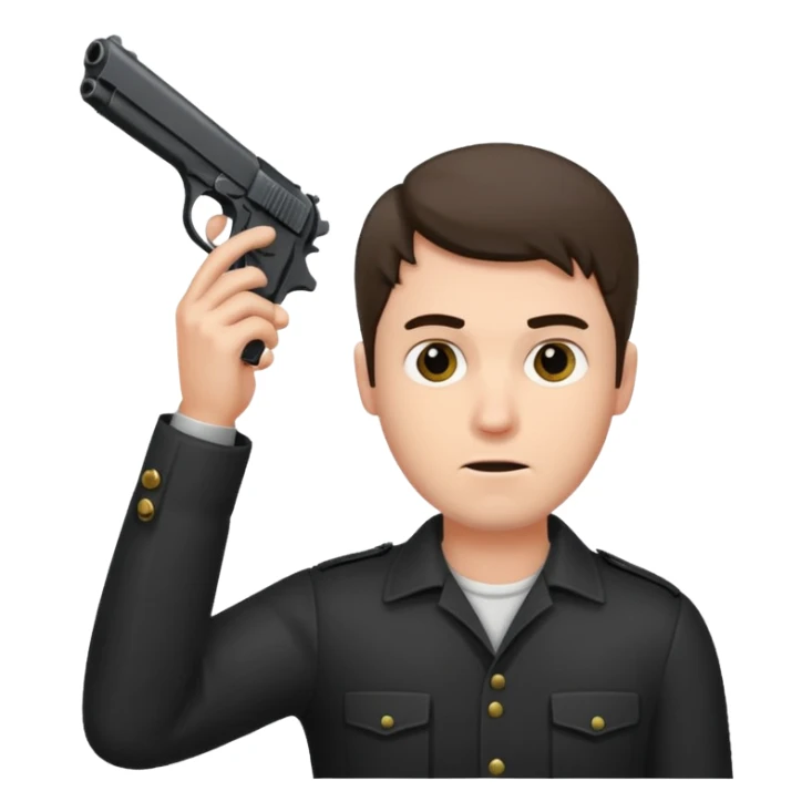 Mann hält sich eine Pistole an den Kopf  sticker