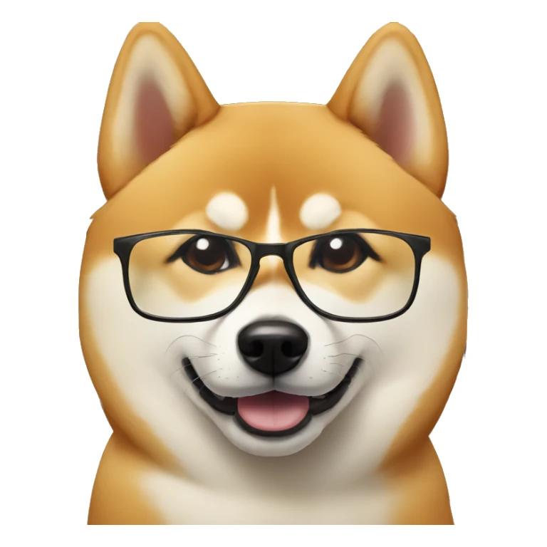 shiba inu with glasses sticker