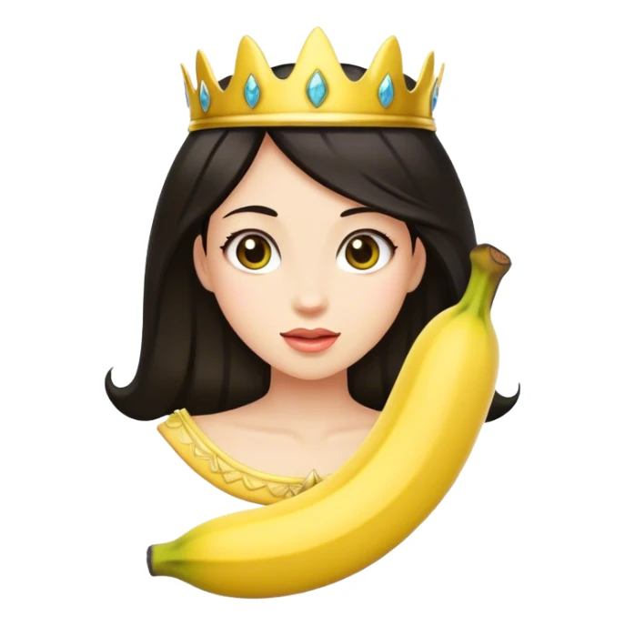 banana princess with dark hair  sticker