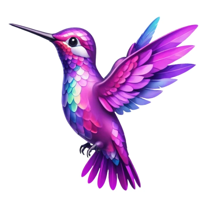 Pink/purple hummingbird emoji sticker