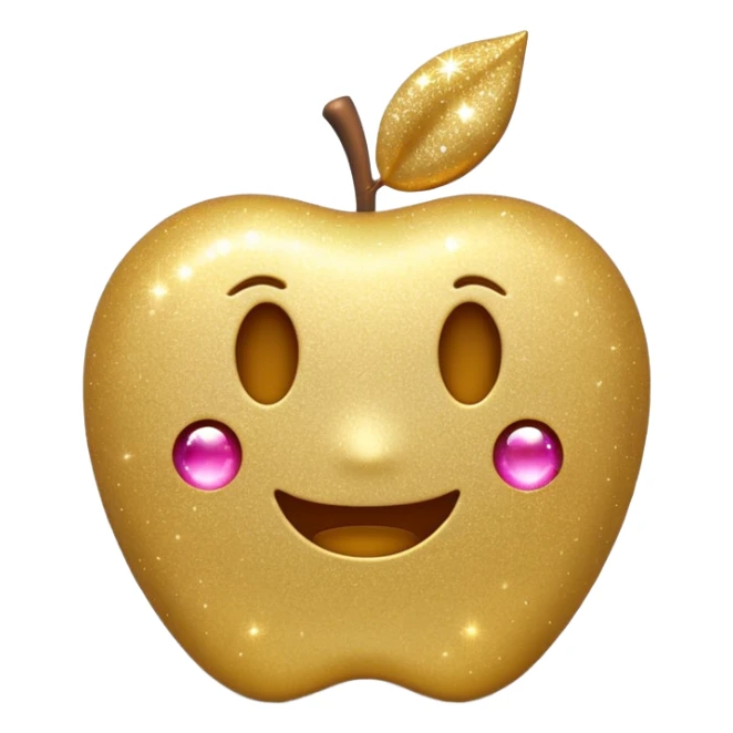 3D Apple-style emoji of fine, tiny glitter dust, sparkling brightly like magical dust. Small particles, glossy, smooth, soft shadows, white background.

 sticker