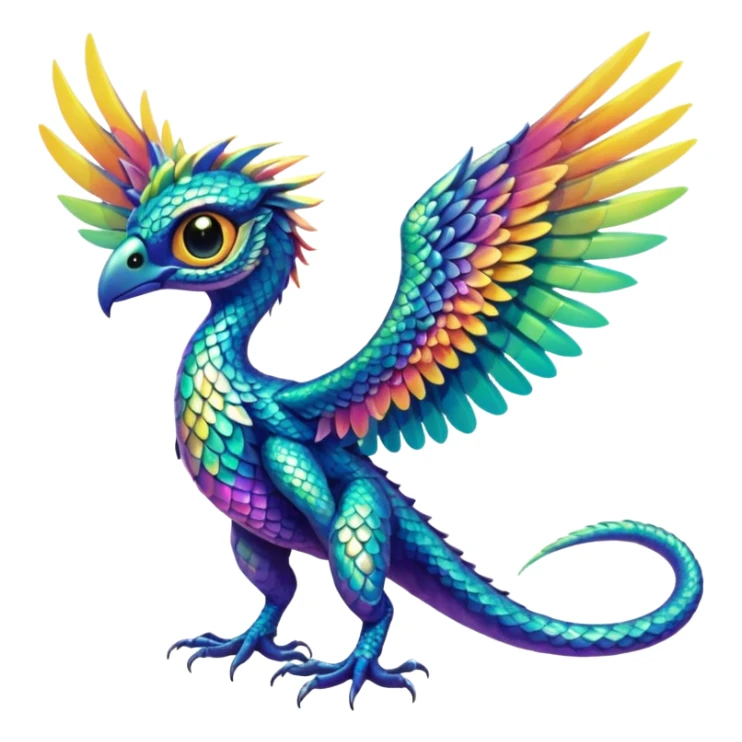 Tropical Exotic Fakémon-fantasy-creature, full body sticker
