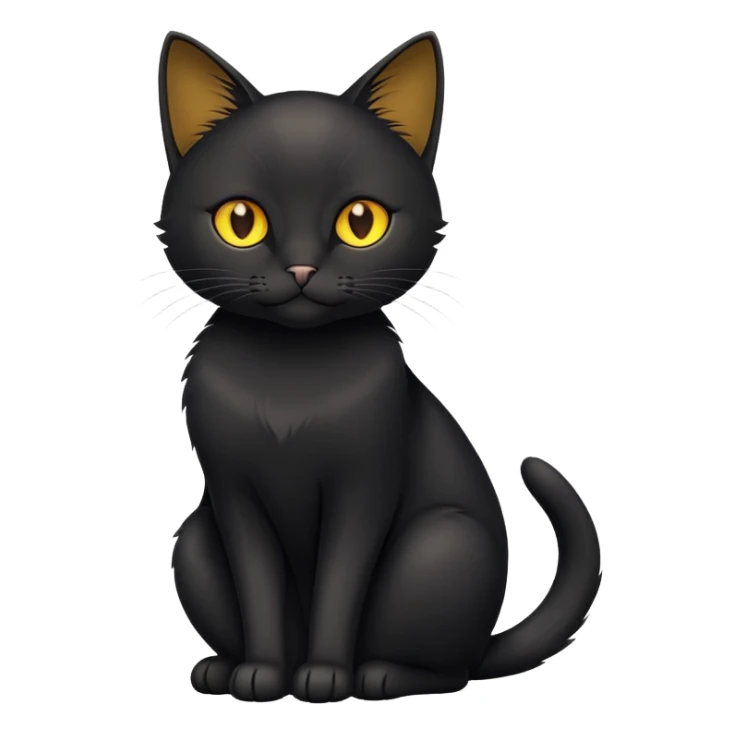 Black cat with golden eyes sticker