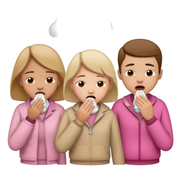 familias enfermas con ropa marron blanca beish y rosa sticker