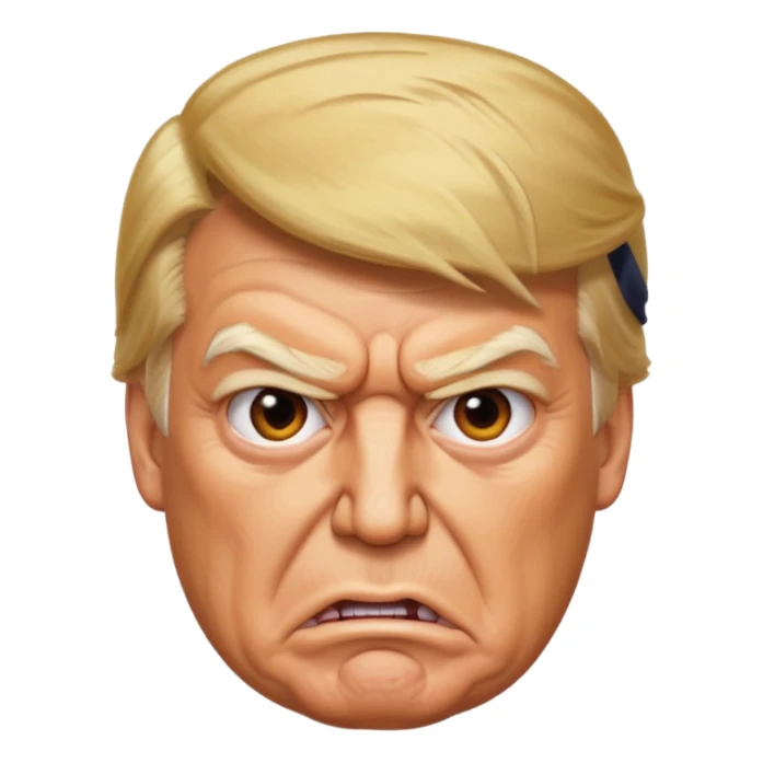 donald trump is angry. and he shows it with hand sticker