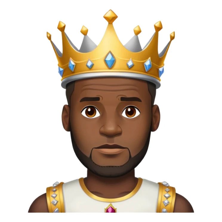 lebron james with a crown on his head sticker