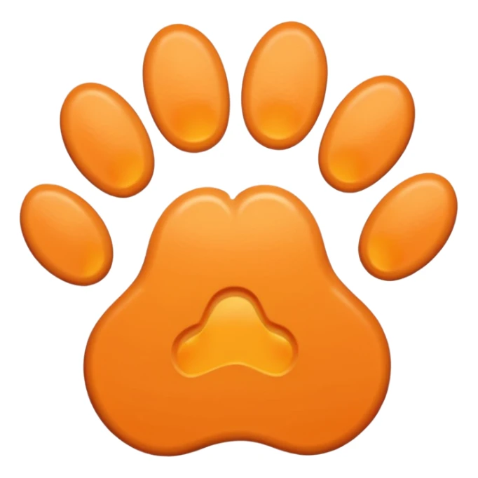 a very light pale pastel orange pawprint sticker