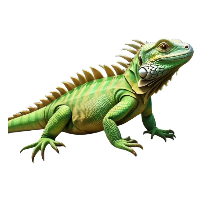 cinematic-iguana-realistic-full-body-basking-emoji,-long-scaly-body-stretched-out-on-a-sunlit-rock,-spiny-ridge-running-down-its-back,-textured-green-and-brown-skin-dappled-with-light,-sharp-intelligent-eyes-studying-the-surroundings,-long-tail-draped-over-the-stone,-simplified-yet-realistic-focused-features,-highly-detailed,-glowing-with-a-warm-tropical-glow

 sticker