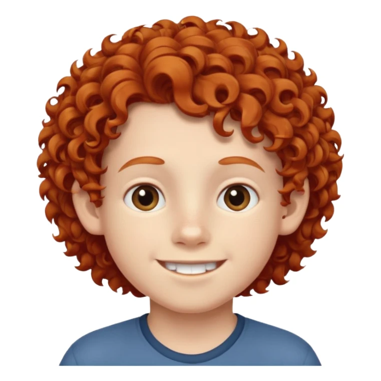 redhead kid with unique face features and very curly hair kid boy happy and braced sticker