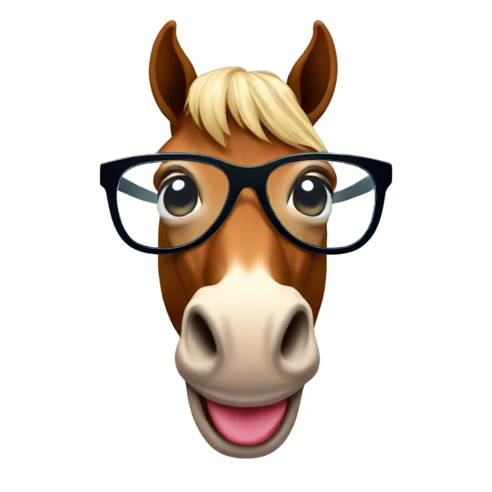 horse with glasses and tongue out sticker