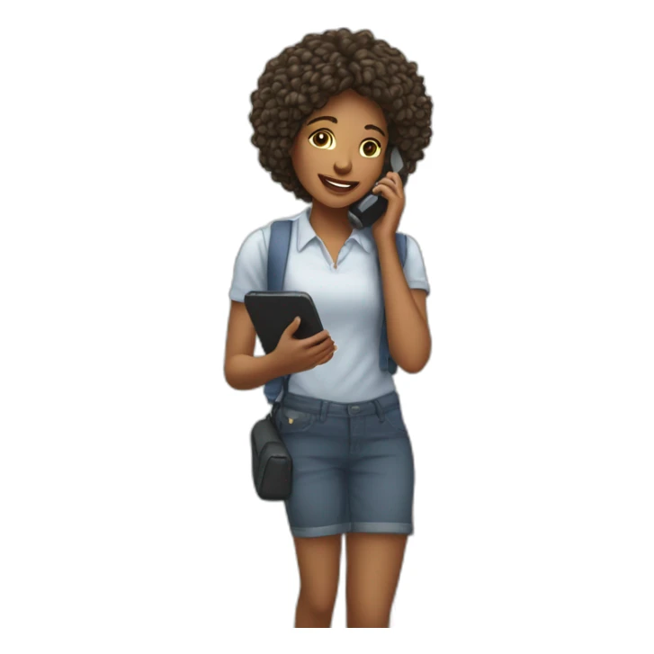 Femme qui utilise son téléphone à l'école sticker