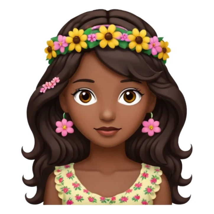 mujer morocha,  pelo ondulado,  pelo largo  color marron oscuro, ojos marrones oscuros sticker