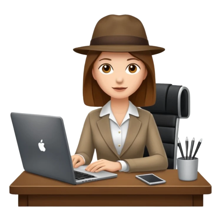 Mach mir einen Trader der in einem Schreibtischstuhl sitzt mit einem Laptop. vor sich am tisch. Aber er soll alleine sein. Mach ihn mit anzug und braunen haaren sticker