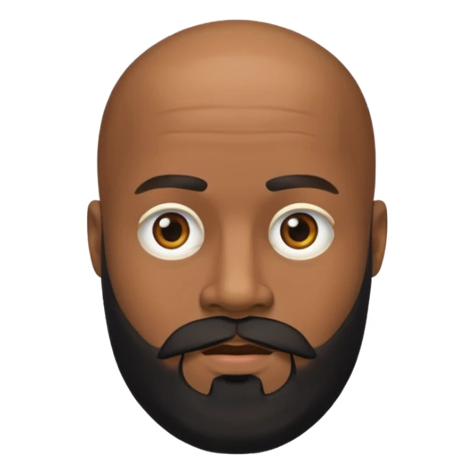 A black gigolo with a full beard and bald head sticker