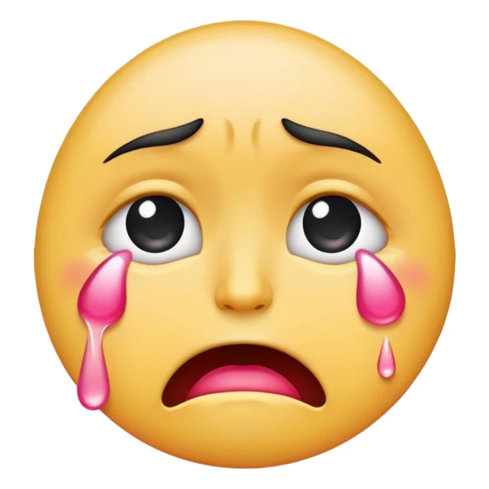 Traditional Crying Emoji But With Pink Tears Instead Of Blue sticker