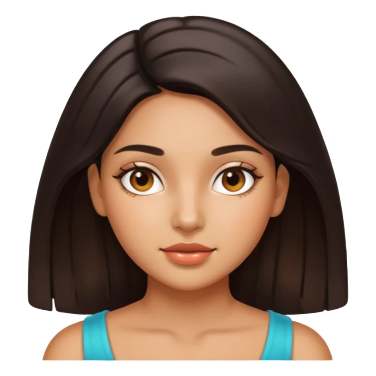 Latina girl with shiny, oily skin that's very noticeable sticker