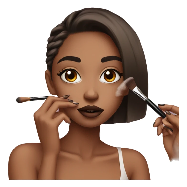 aesthetic girl doing makeup sticker