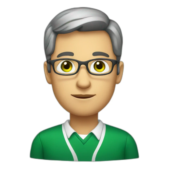 teacher with green colored eyes sticker