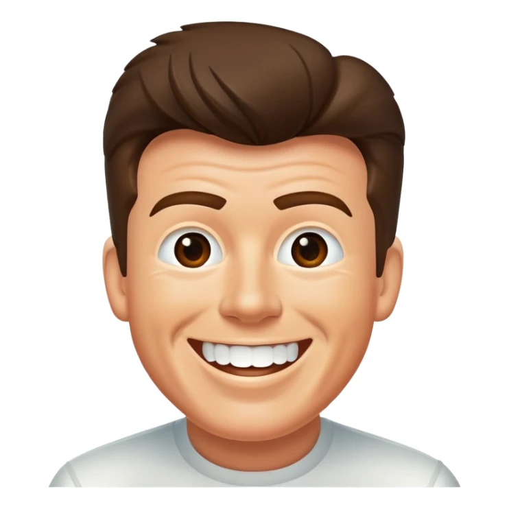 Rick Astley smiling but with only front teeth out  sticker