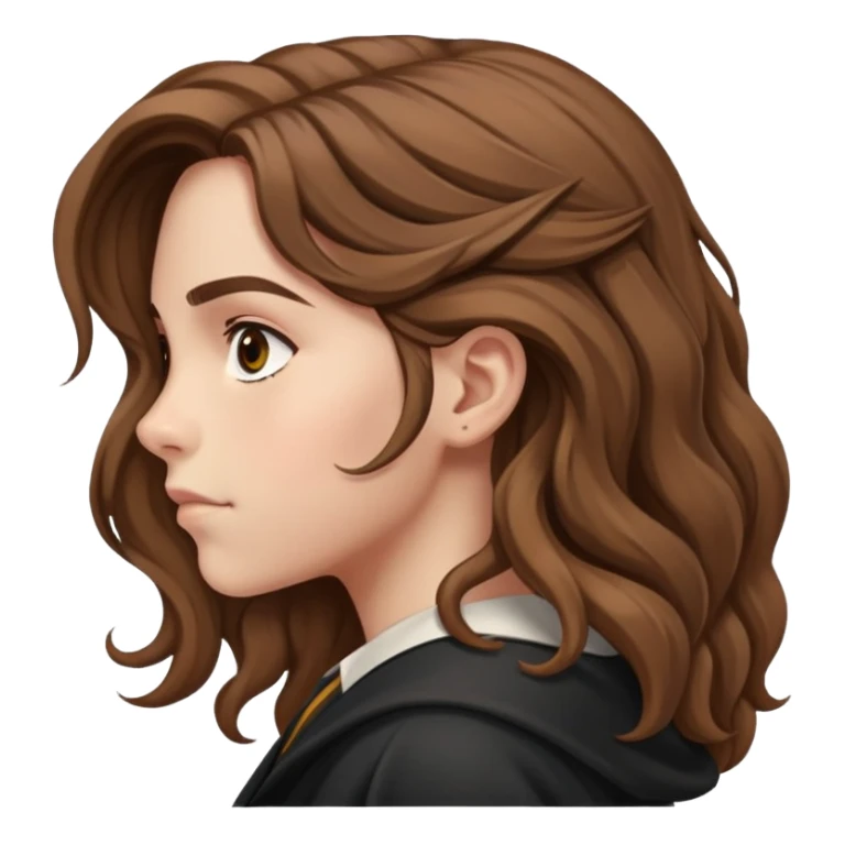 Hermione Granger side profile view with bushy hair sticker