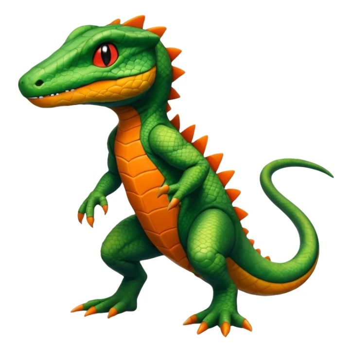 Salandit-Treecko-Kecleon-Fakémon-Pokémon-hybrid-creature (full body)  sticker