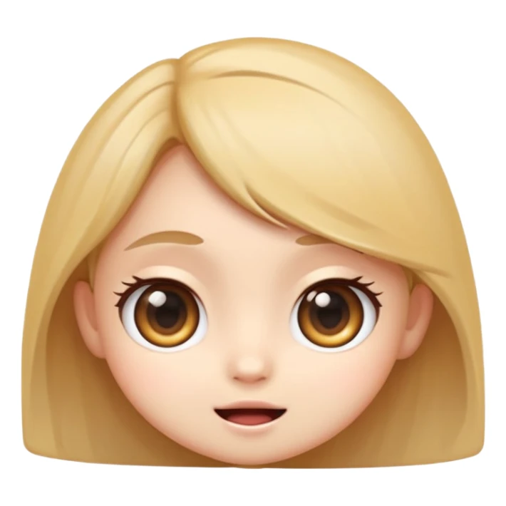 cute emoji, chibi cartoon style, big expressive eyes, soft lighting, smooth gradients, clean outlines, semi-realistic digital illustration, modern tech vibe, high detail, sticker style, transparent background sticker