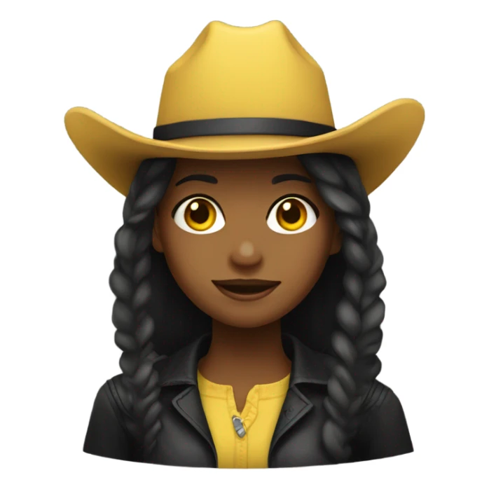 girl with a black cowboy hat, default yellow skin sticker