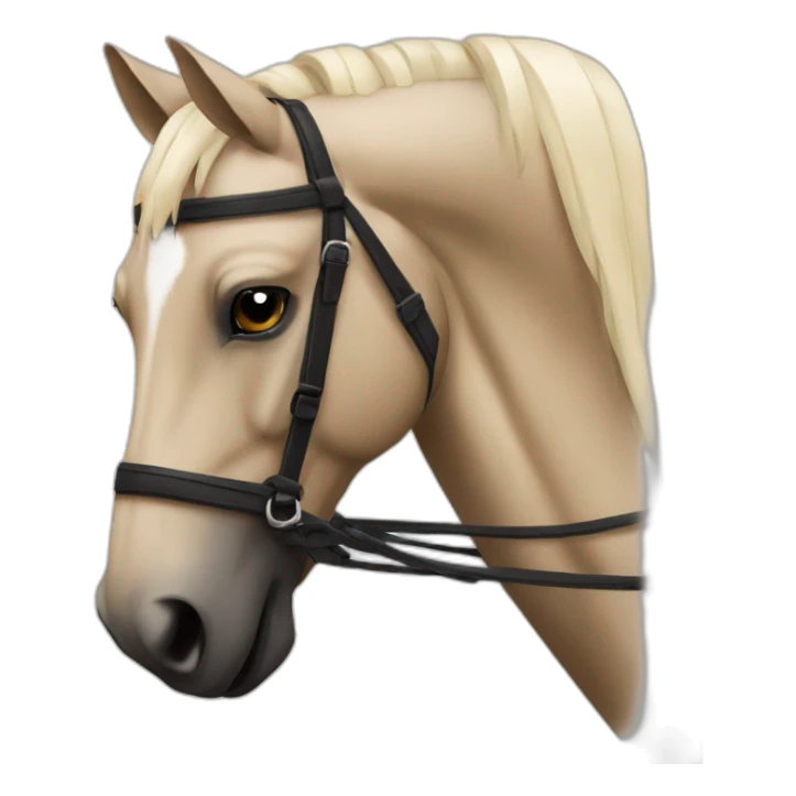 Cheval beige et les crains noirs sticker