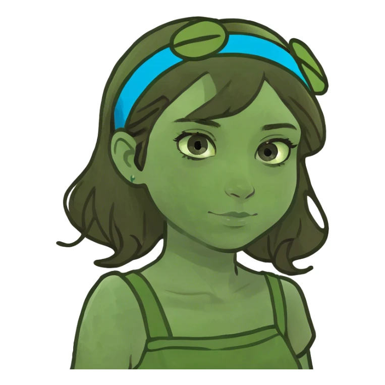 Straight Brown haired girl with blue eyes  sticker