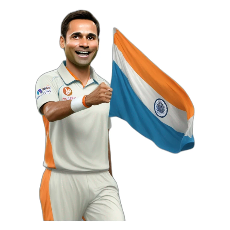 hyper realistic narendra modi in blue indian cricket team jersey doing cristiano ronaldo's celebration 'siuuu' sticker