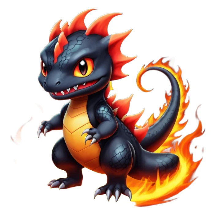 Shiny Epic Evil Badass Dark Charmander-Noibat-Salandit-Litten-Hybrid sticker