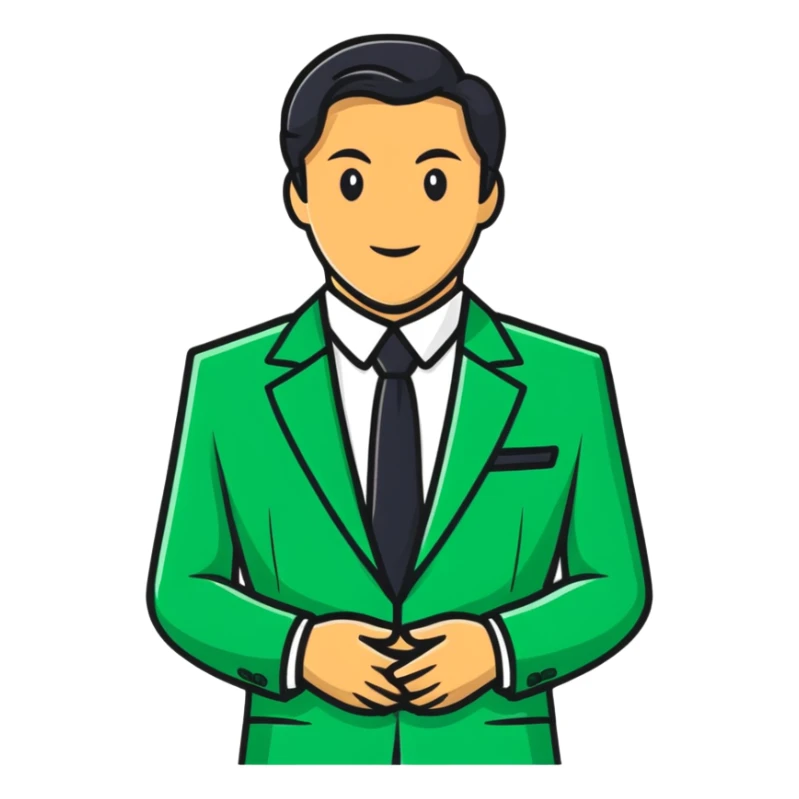 green business suit with shoulder pads sticker