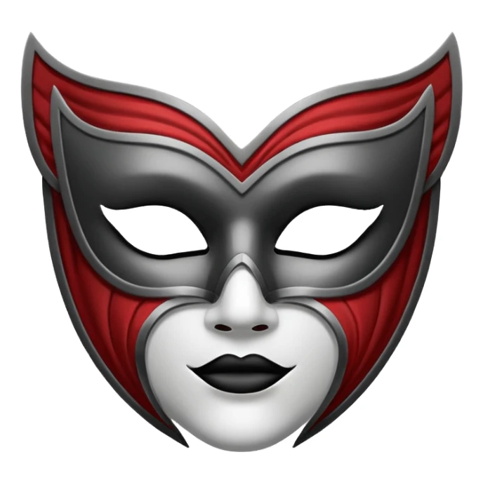 Create this emoji : 🎭 but in White and black and gray sticker