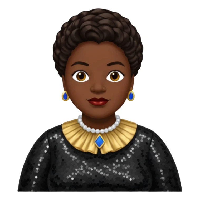 Mary McLeod Bethune with dark brown hair, black sequin outfit  sticker