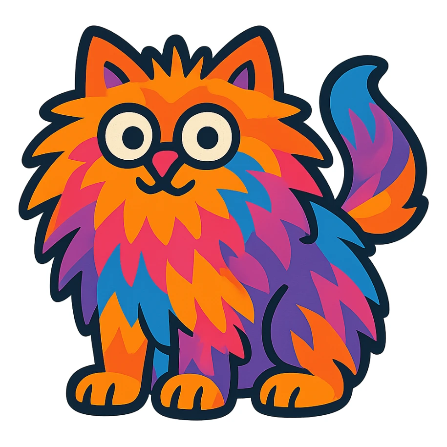 Make the image fluffy with vibrant colors in a cartoon style, remove the background. sticker