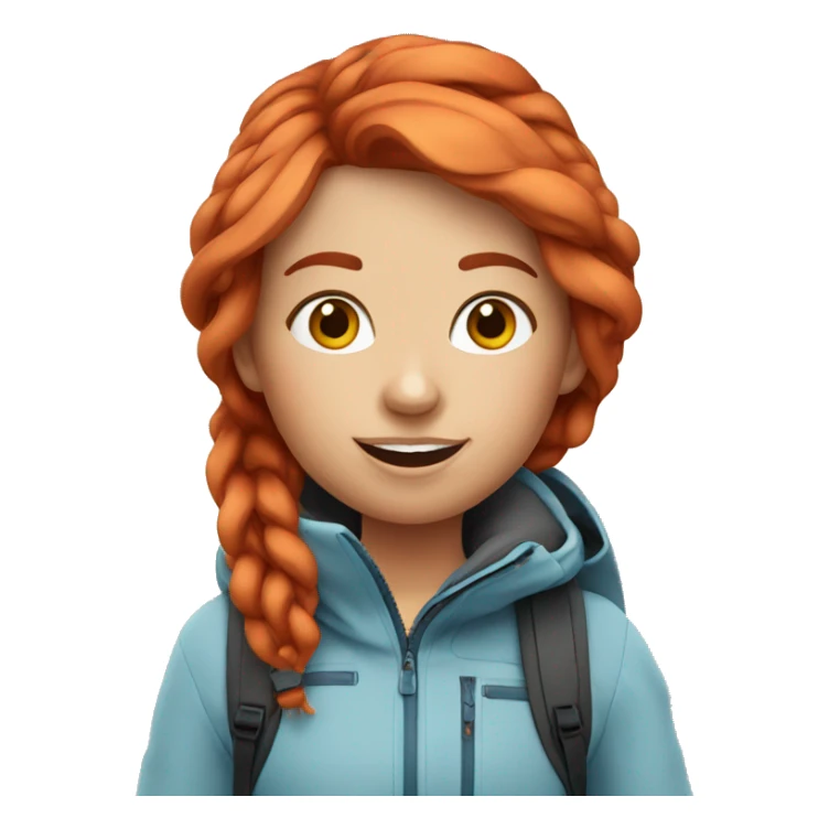 red hair girl skiing sticker
