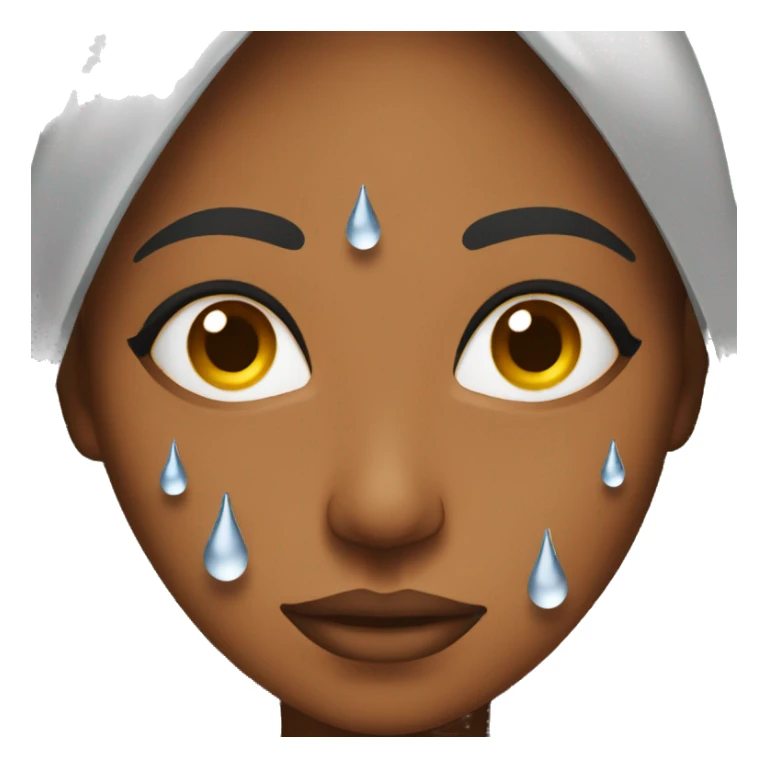 Water droplets on brown woman  sticker