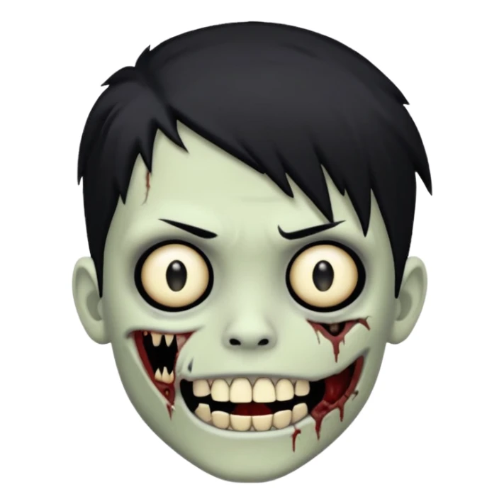 boy zombie with black hair emo Whith black grillz sticker